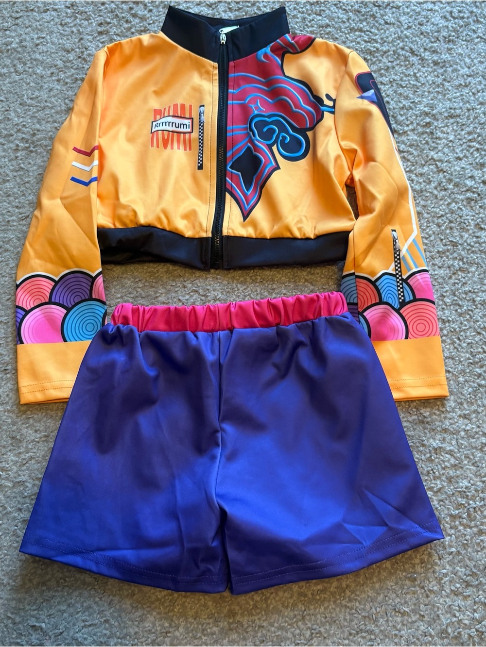 Kpop Demon Hunters Rumi Costume Jacket Shorts 7/8 Halloween
